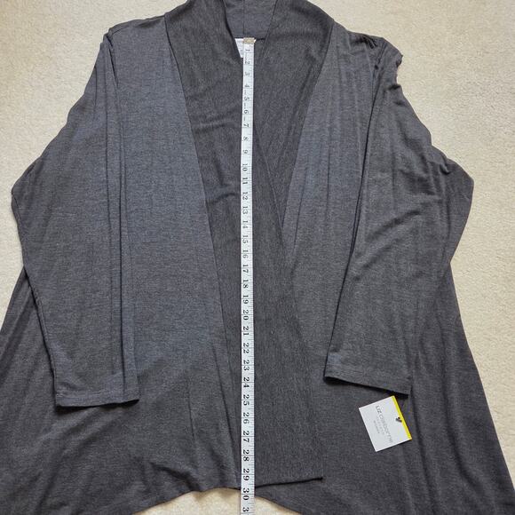 NWT Liz Claiborne Weekend Woman 3X Long Sleeve Open Cardigan Gray - Picture 12 of 16